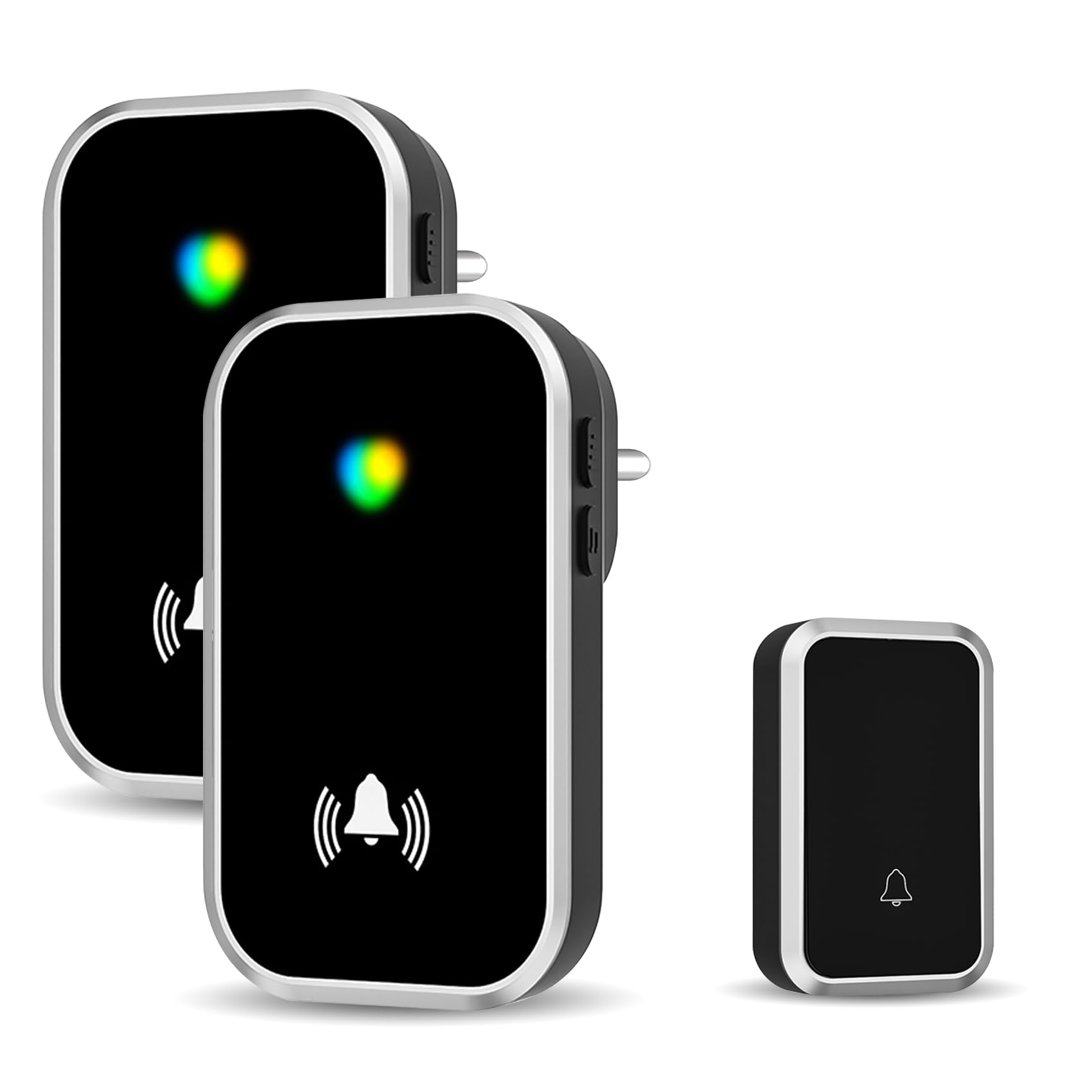 Wireless Door Bell for Home and Office, Small Calling Bell for Office, Upto 1000 Feet Range with 36 Melodies Chimes, LED Flash, 4 Level Volume Doorbell Alarm (2 Transmitter & Receiver) — Amazon image 9