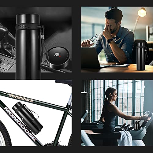 Coffee/Tea Thermos, 21 Oz Smart Coffee Bottle, Led Temperature Display Tea Infuser Bottle, Sports Water Bottle, Double Wall Vacuum Insulated Water Bottle, Stay Hot Or Cold For 24 Hours #TOP6