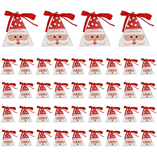 Xgood 40 Pieces Christmas Candy Boxes Christmas Paper Boxes Decorative Candy Chocolate Boxes Party Gift Boxes for Home Office Christmas Supplies