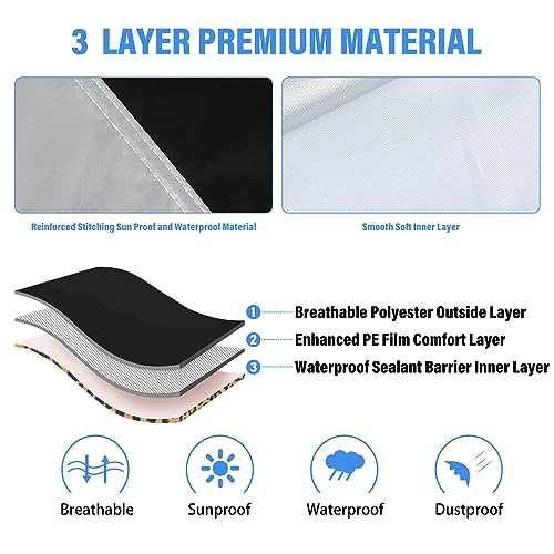 Image of Car Cover Waterproof All Weather, Coverado Outdoor Full Car Covers with Invisible Zipper Mirror Pocket, Rain Sun UV Wind Protection Car Covers for Automobiles Universal Fit for Camaro,etc (183 inch-193 inch)