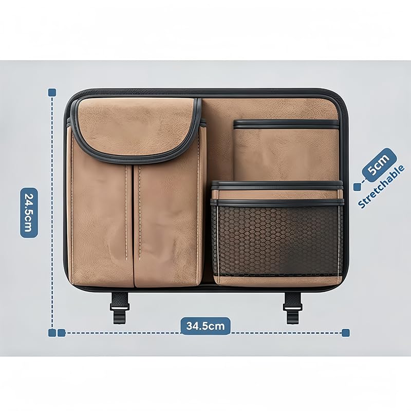 Organizador de Asiento Trasero para Maybach 57/62 | Bolsa de Almacenamiento Coche de Ante Cuero Bolsillo Colgante Protector Respaldo Accesorio Interior Viaje