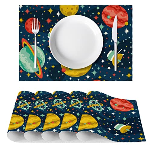 Sets de table planètes enfants 30x45 cm napperon antidérapant