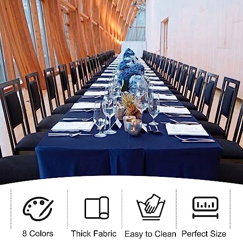 JALANCY 4 Pack Rectangle Tablecloth 60x126 Inch Navy Blue Washable Polyester Table Cover for Wedding Dining Table Buffet Parties Banquet Decor by JALANCY - Image 7
