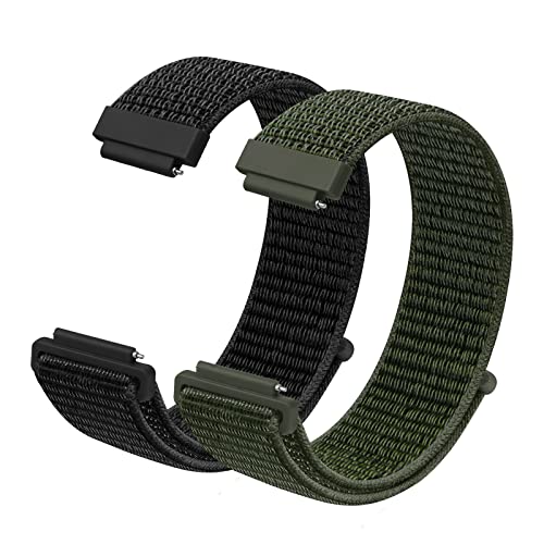 Vicloon 2Pcs Correas de Nylon para Reloj, 16mm 18mm 20mm Correa para Reloj Inteligente Universal, Correa Reloj de Repuesto, para Hombres y Mujeres