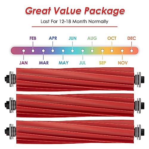Image of (3 Pack) QV 35A Roller Brushes for Roborock QV 35A, QV 35S, S7 Series, S7 MaxV Ultra /Plus, Q7+, Q7 Max+ /Max, Q Revo, Q revo MaxV /Pro, Qrevo S, Qrevo Plus Robot Vacuum Main Brush Rollers