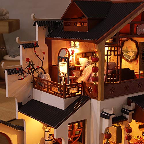tianluo DIY Puppenhaus DIY Holzpuppenhaus Chinesische Stadt Architektur Puppenhäuser Miniaturen Mit Möbeln Spielzeug Für… – Bild 4