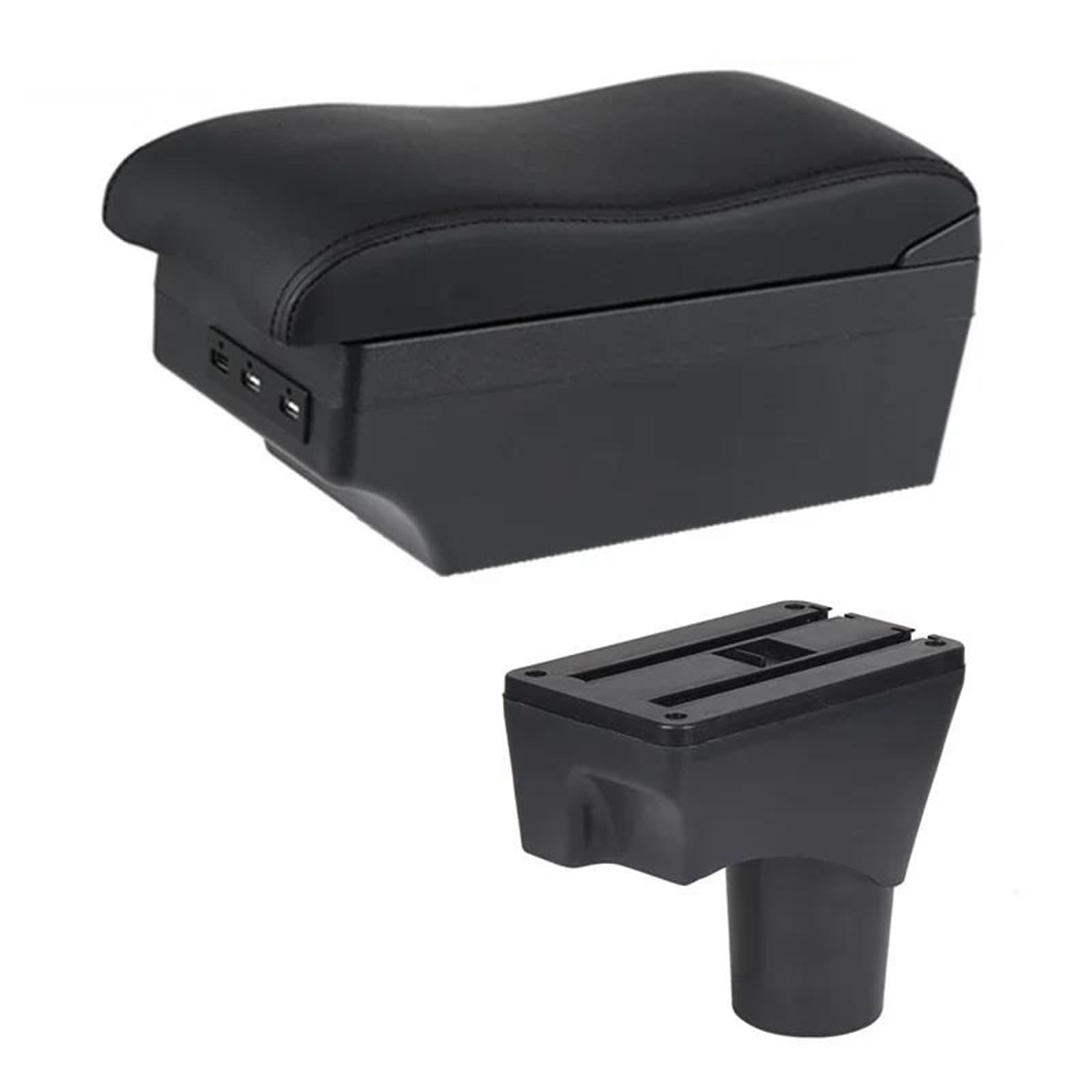 Per Nissan Per March Per Micra K13 MK4 IV 2010-2023 Bracciolo In Pelle Per Auto, Accessori Per La Consolle Centrale(E2 Black Line)