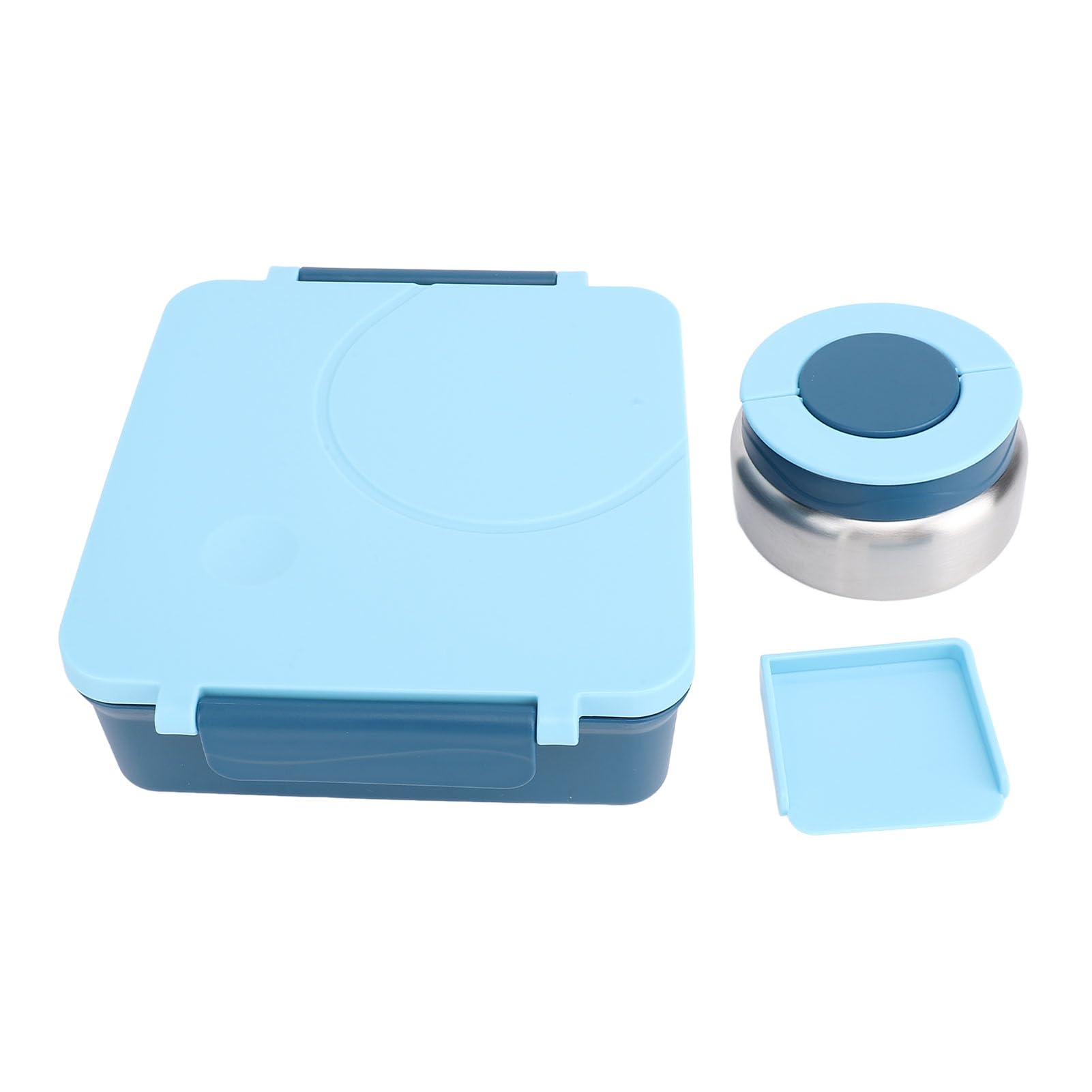 Contenitore per il pranzo con manico, scomparto multiplo sigillato, lavabile in lavastoviglie, acciaio inossidabile, contenitore per alimenti riutilizzabile per ufficio, scuola, (Blu)