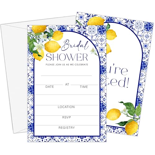 Invitaciones de despedida de soltera estilo italiano para fiestas florales de primavera