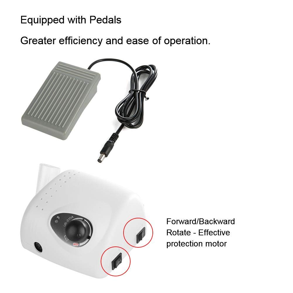 Professional Nail Sander, Electric Nail Polisher, 30000 Rpm Nail Polishing Machine with 6 Sanding Tips for Nail, Manicure, Pedicure, Scrub, Polishing, Grinding(US) : Health & Household