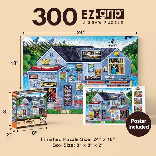 Masterpieces - Rompecabezas de 300 piezas, formas EZ Grip grandes, The Silver Trout, para adultos, seniors, familia y niños, acabado mate antirreflejo, 18"x24" miniatura 2
