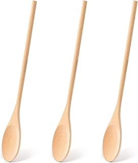 HANSGO Wooden Spoons for Cooking, 12 Inch Long Handle Wooden Cooking Mix...
