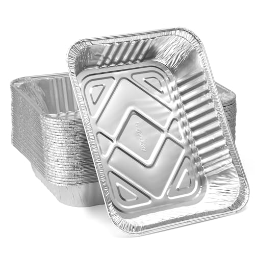 Hamjudewy Aluminum Foil Pans,25-Pack Heavy Duty 9x13 Aluminum Foil Pans-Commercial Grade,Oven Safe & Leak-Proof for Baking,Catering,Grilling(Lids Not Included)