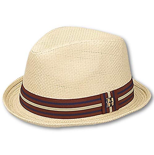 Peter Grimm Men's Standard Depp Natural Straw Fedora, Large-X-Large