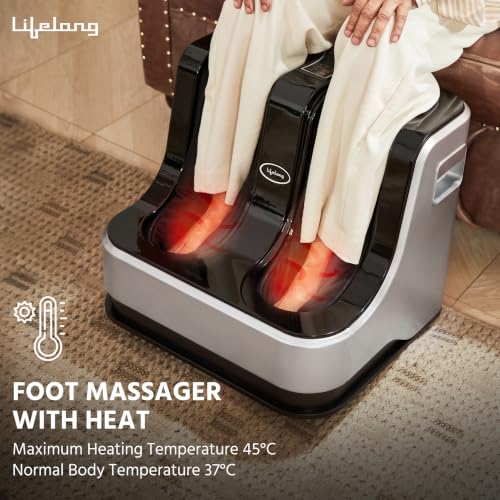 Image of Lifelong Calf, Foot and Leg Massager Machine for Home - Pain Relief Massage for Legs - Heat + 4 Vibration Motors - Rolling, Kneading, and Shiatsu - Improve Blood Circulation, 80W (LLM100)