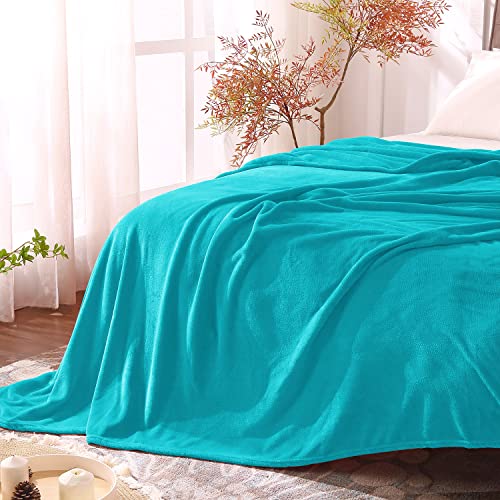 Image of BEDELITE Fleece Blanket Teal Throw Blanket for Couch & Bed, Luxury Plush Cozy Fuzzy Blanket 50 inch x 60 inch, Super Soft Warm Lightweight Throw Blanket for Travel Camping