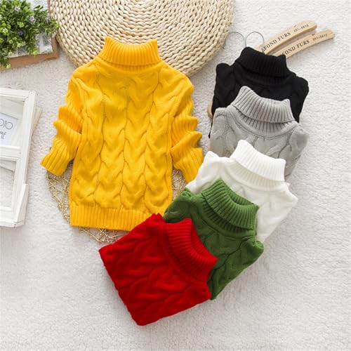 Kids Boys Girls Knit Sweaters Turtleneck Fall Winter Soft Warm Sweater Pullover Tops 7