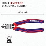 WORKPRO 6” Wire Cutters Heavy Duty CRV Steel, Diagonal Pliers for Cutting Wires Craft, Comfort Grip Handle - Image 2