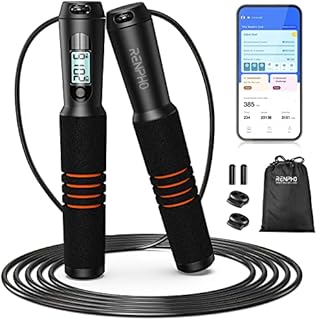 RENPHO Smart Jump Rope, Fitness Skipping Rope with APP Data Analysis, Workout Jump Ropes for Home Gym, Crossfit, Jumping Rope Counter for Exercise for Men, Women