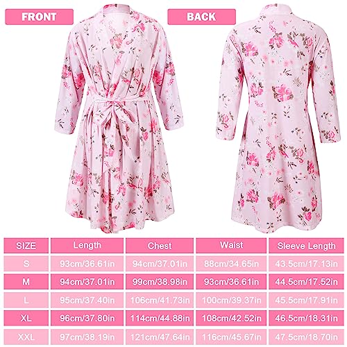 Mepase 5 Pcs Mommy and Me Hospital Matching Outfits Maternity Robe Swaddle Blanket Baby Girl Boys Headband Hat for Mom Baby3