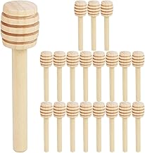 DECHOUS Mel Dipper Stick 20 pçs Bastão de favo de mel de madeira Mexedor de favo de mel Colher de mistura Varas de mistura Servidor Mel e Xarope Dippers para cozinha doméstica café