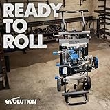 Evolution Power Tools, MCS Stand, Mitering Chop Saw Stand with Powerlift Assist | Heavy-Duty Steel Frame, All-Terrain Wheels, Compatible with Evolution S355CPS, R355CPS, Gas-Strut Lift - Image 9