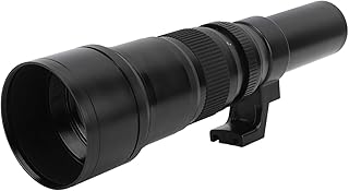 Lente Telefoto de Foco Manual 500 Mm F6.3, Lente Super Telefoto de Foco Manual de 4 Grupos e 4 Elementos Design de Refrator Acromático para Câmeras Sem Espelho (Preto)