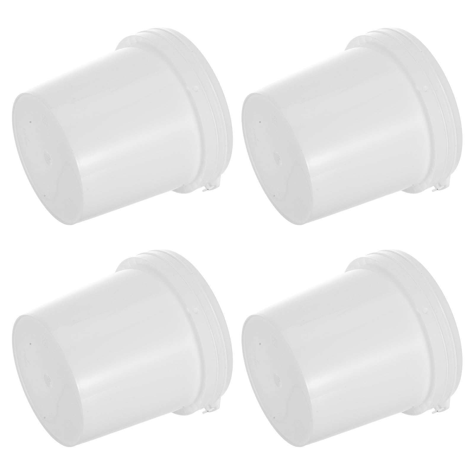 PACKOVE Lot de 4 Bucket Seau Vide avec Couvercle 500ml en Plastique, Fermeture Sécurisée, pour Produits Chimiques et Huile Moteur, Usage Industriel