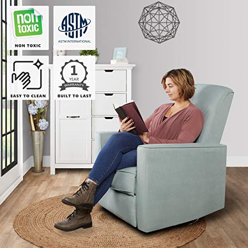 Evolur Raleigh Rocker In Light Blue Nursery Gliders/Recliners, Wood, Pack Of 1 #TOP1