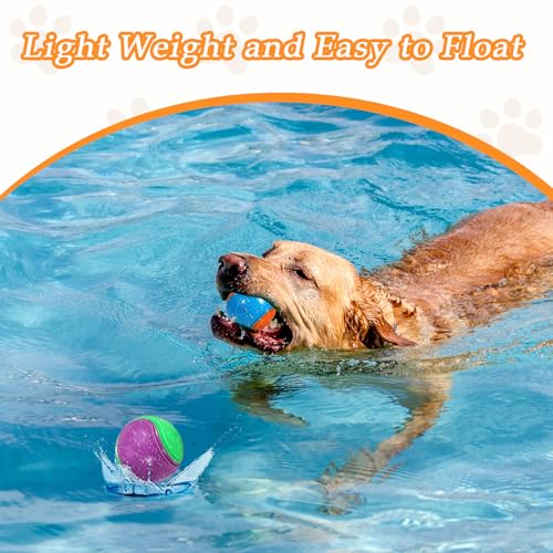 QKURT 6 x Quietschender Hundeball, Haustier Training Ball, Hund interaktive Hund Ball, Hundespielzeug Zähne putzen, Welpen kauen Spielzeug, Hundebälle für die Ausbildung, Interaktion und Spielen