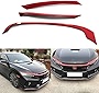 Xotic Tech Front Grille Grill Cover Trim, Type-R Style Sporty Red 3 pcs, Compatible with Honda Civic 10th Gen