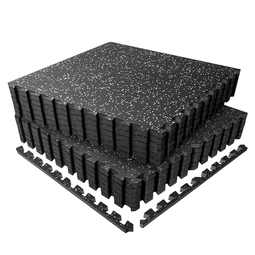 SUPERJARE 0.56'' Thick 12 Pcs 48 Sq Ft Rubber Top...