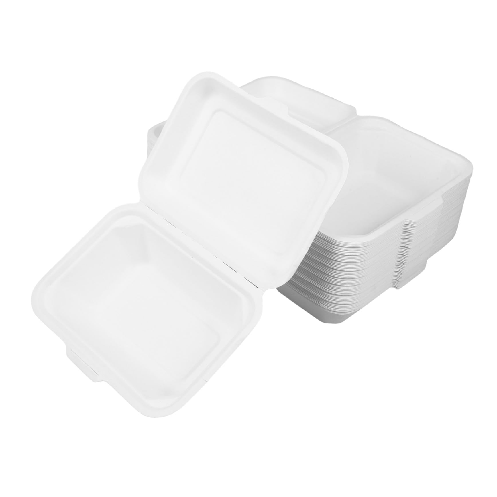 Yardwe Scatole da Asporto Usa e Getta 600ml in Carta Bianca Biodegradabile, Confezione da 50 Pezzi, Facile da Trasportare per Imballaggio Dolci e Cibo da Asporto