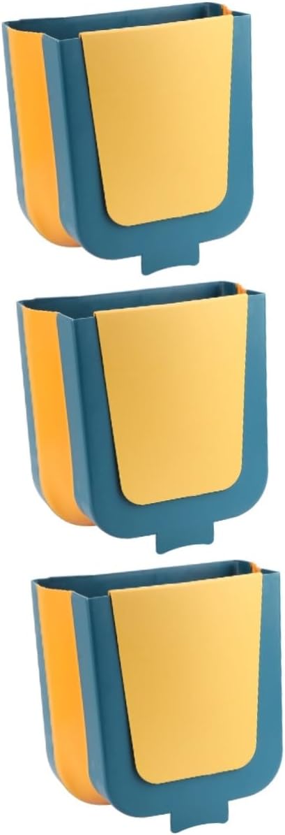 ULTECHNOVO3 Pcs Trash Can Hanging Living Room Basket Storage Bucket Office Trash Cans Hanging Kitchen Waste Bin Wall Trash Bin Car Trash Bin Car Garbage Can Kitchen Trash Basket Blue