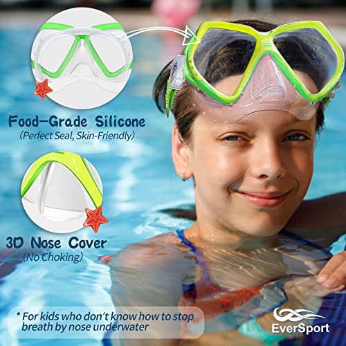 Eversport Kids Swim Goggles With Nose Cover, Swimming Goggles For Kids 6-14, Youth Diving Mask For Child Boys Girls #TOP4