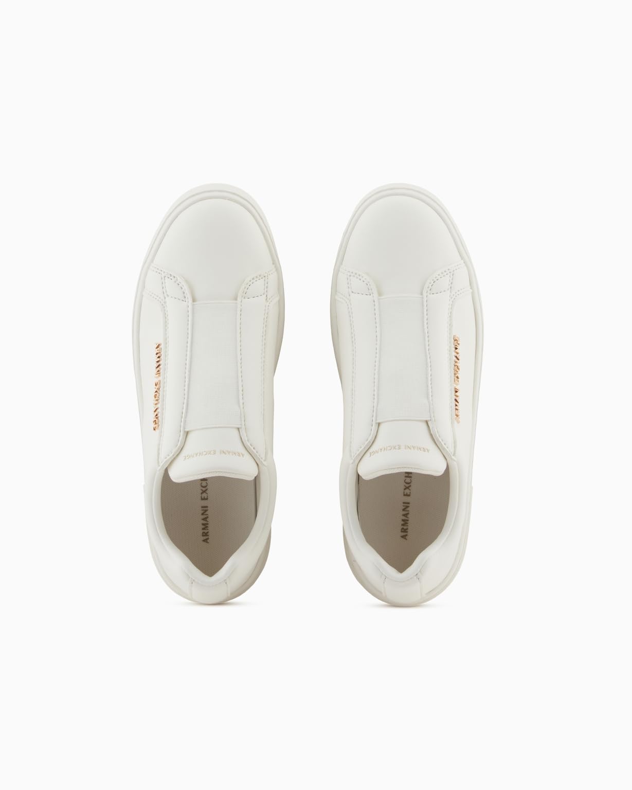 Armani Exchange London, Metal Gold Logo, Slip On, Scarpe da Ginnastica Donna