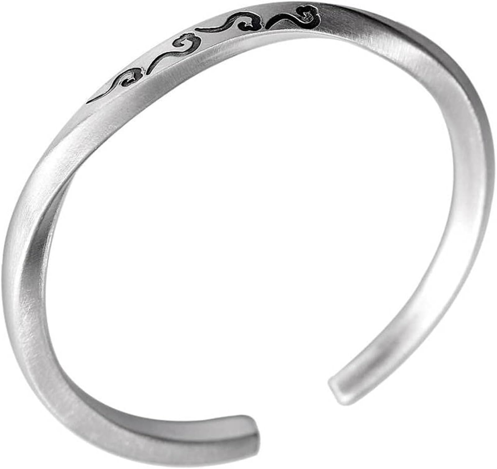 Bracciale in argento, bracciale rigido alla moda, bracciale in argento S999 Bracciale in argento unisex regolabile con diamanti antichi 28 g confezionato in scatola for gioielli Regalalo a scelta for