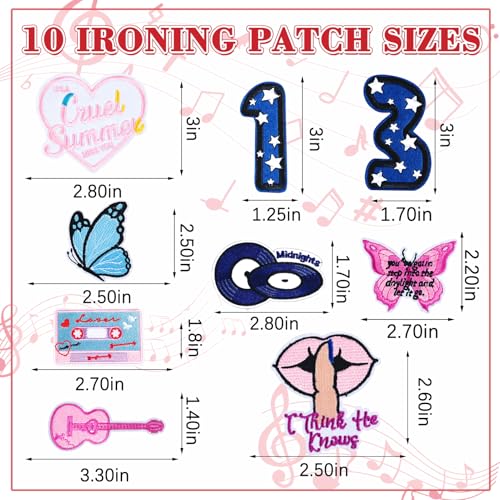 Zlsptk MUSIC IRON ON PATCHES 01 9Pcs Music Singer Embroidered Iron thumb #5