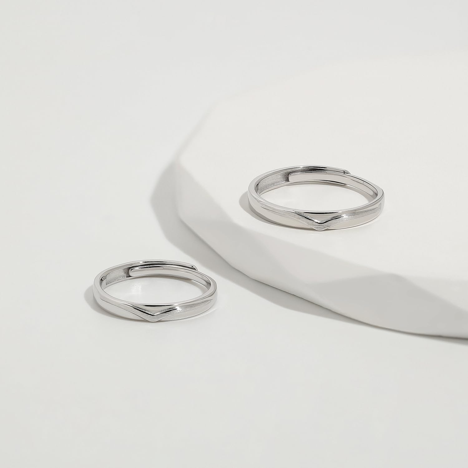 Meissa Anillos Plata de ley 925 Pareja Alianzas Compromiso Boda para Promesa de amor eterno Diseño de Montañas Adjustable Anillo Plata Pareja Novios Regalo de San Valentín (Juego de dos anillos)