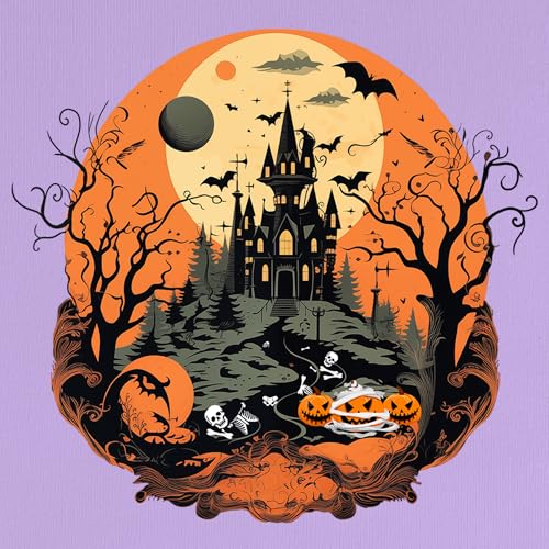 Women's Halloween Shirt: Crewneck Art Patterns Short Sleeve Halloween Party T-Shirt