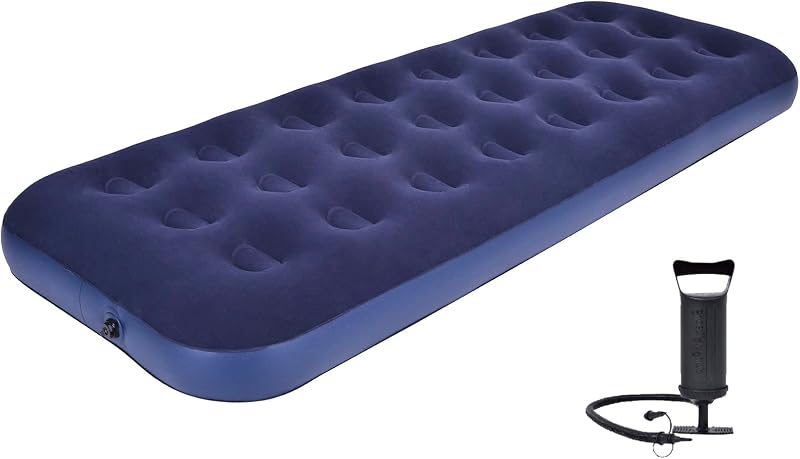 Single Size Air Mattress Inflatable Camping Bed Sleeping Pad,Include Hand Pump