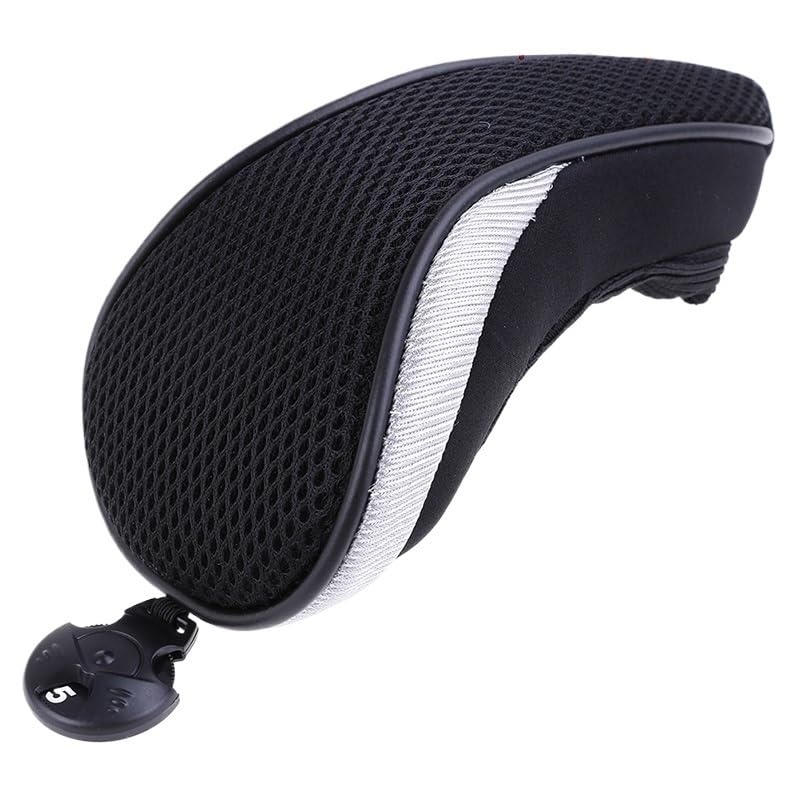 Golf SchläGerkopfhüLlen Abdeckungen Golf Schutz Set Mesh Golf Headcover Premium Golf Club Hybrid UT Headcover Outdoor Sport GolfschläGer Hauben(Noir)