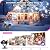 2 in 1 Snowflake Christmas Projector Lights Outdoor, Double Head Dynamic Snow Projector Light, Waterproof Holiday Decorative Lighting for Halloween Xmas Holiday Wedding Indoor Garden Patio