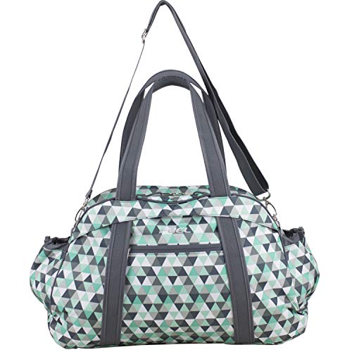 Fuel Sport Carryall Duffel For Gym, Travel or Weekend get-away, Mint Diamond Crystal Print/Gray Trim2