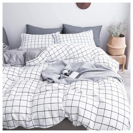 Blumtal Mikrofaser Bettwäsche 140x200 cm + Kissenbezug 80x80 cm - Superweiches Bettbezug Set, 2 teilig, Grau 8 Michorinee Bettwäsche Kariert 140x200 Schwarz Weiß Microfaser Wendebettwäsche Grau Weiß Karomuster Bettbezug mit Reißverschluss 2 Teilig - 140 x 200 cm + 70 x 90 cm