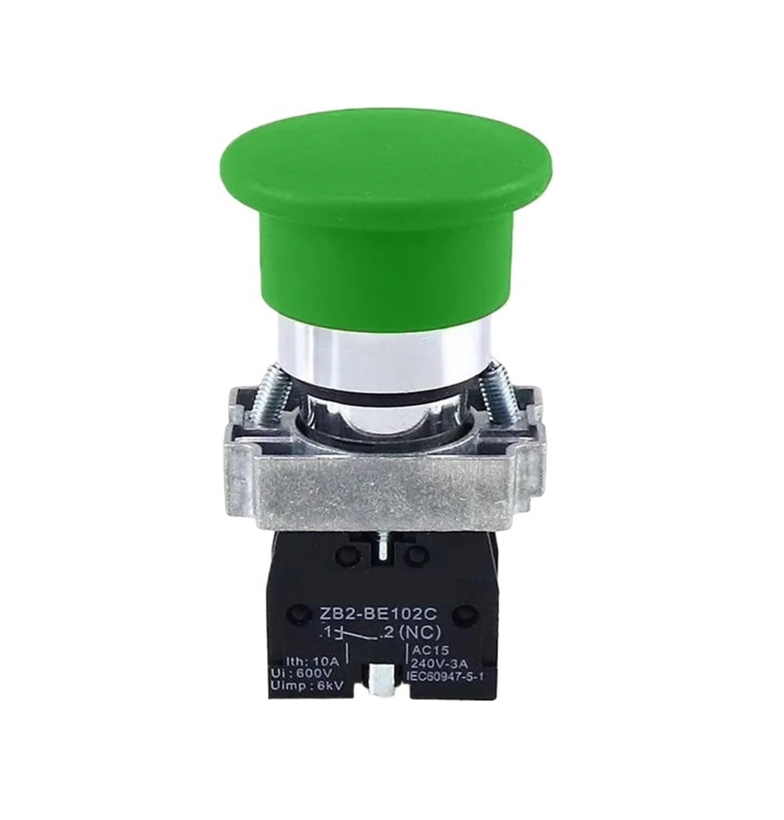 Bouton champignon XB2-BC31 vert pour commande par impulsion réactive