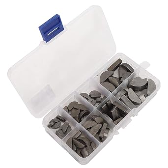 80PCS Woodruff Key, Stainless Steel Crankshaft Key, Semicircular Key Assortment with Storage Box, Half Moon Key Kit, Semicircle Keyseat Key, ANKROYUgmvtqdyu27