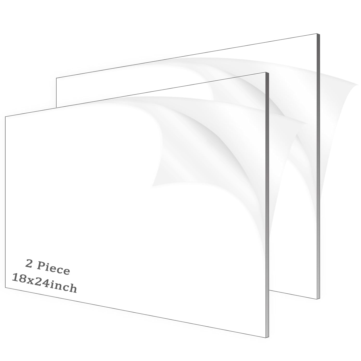 2 Pieces 1/8" Thick (3mm) Acrylic Sheets,Clear Cast Plexiglass 18” x 24” with Protective Paper for Signs DIY Display Projects,Craft,Photo Frames 2 piece 18"×24'' 3mm 2