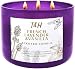 T&H French Lavender & Vanilla Candle Aromatherapy Relaxation Handmade Pure Soy Wax 3-Wick 80 Hour Burn 16 Ounce Long Lasting