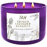 Lavender Vanilla Aromatherapy Candle 3 Wick | Scented Candles for Home | 15.8 oz Large Soy Candle | Relaxing Candles with Long Lasting Fragrance | Decorative Candle Gift for Women
